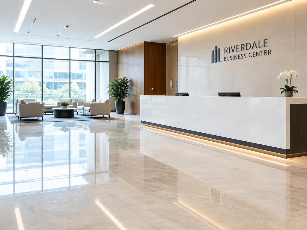 Spotless commercial lobby with shining floors